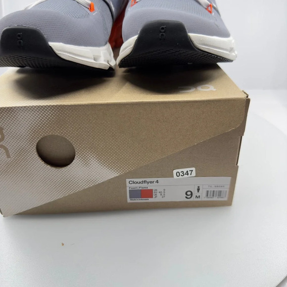 On Cloud Mens Cloudflyer 4 Running Shoes Low Top Sneakers Gray Orange Size 9 - Picture 7 of 8